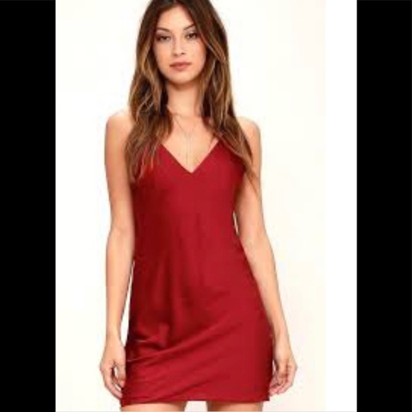 zara red slip dress